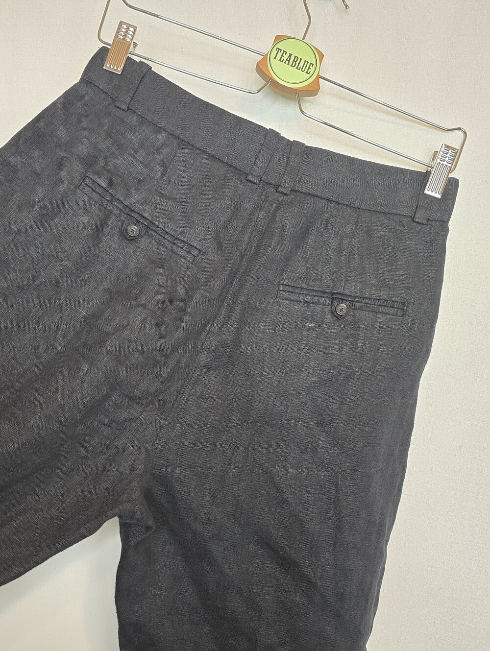A&F The A&F Linen Collection 100% Linen Pleated Pants Black Size 27 - Picture 7 of 13